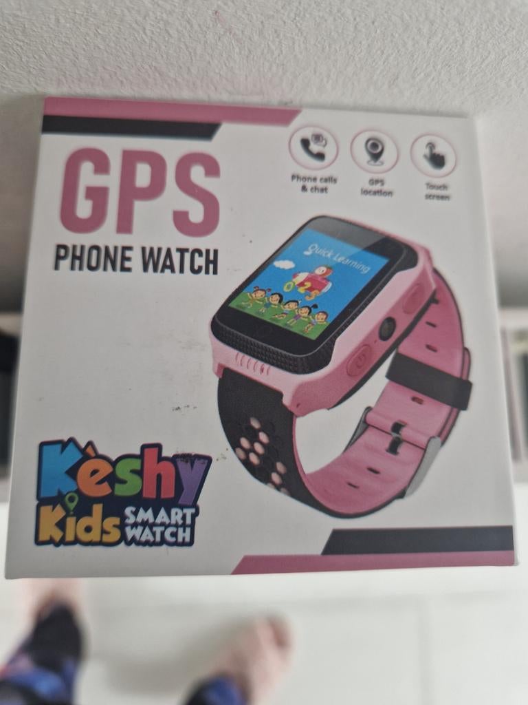 Keshy Kids Smart Watch GPS telefoon horloge roze, Sieraden, Tassen en Uiterlijk, Horloges | Kinderen, Ophalen of Verzenden