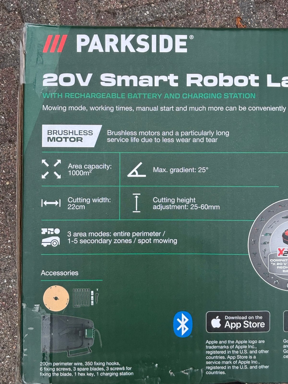 Parkside 20V Smart Robot Grasmaaier 1000m2  - Nieuw in doos, Cirkelmaaier, Minder dan 30 cm, Accu-grasmaaier, Nieuw