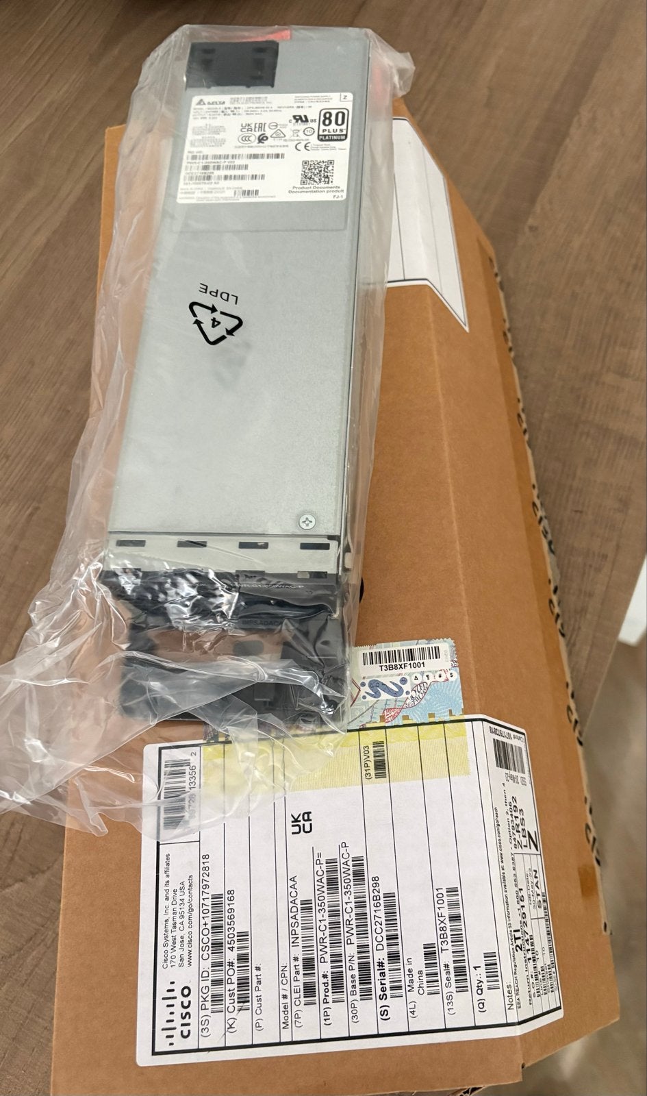 Cisco PWR-C1-350WAC-P= Voeding voor netwerkapparatuur, Ophalen of Verzenden, Nieuw