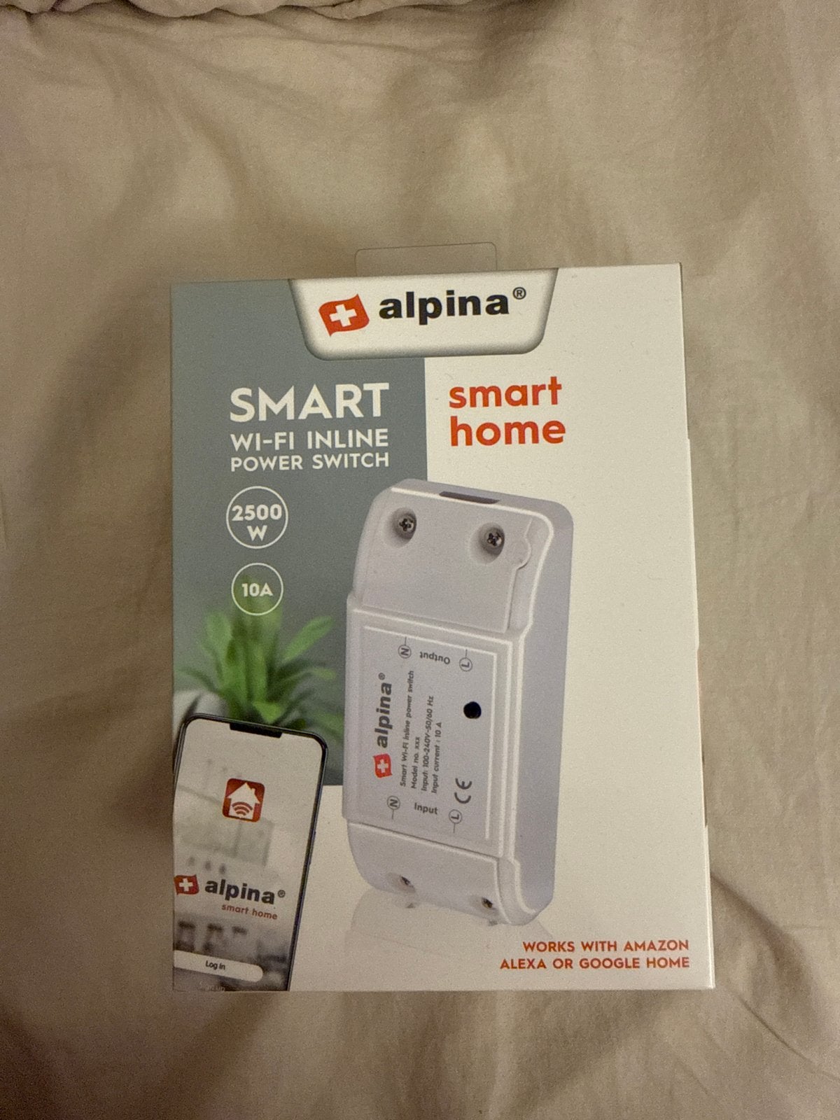Alpina Smart Home Wi-Fi Inline Power Switch 2500W, Nieuw, Kunststof, Ophalen of Verzenden, Modern