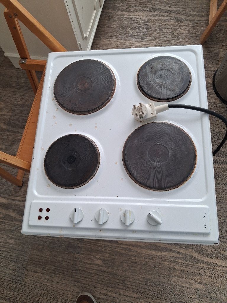 Electrische kookplaat, 4 pits, Witgoed en Apparatuur, Kookplaten, Ophalen, Gebruikt, 4 kookzones, Vrijstaand