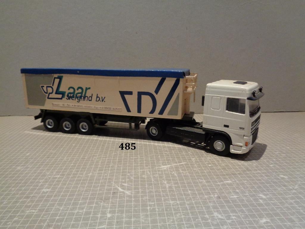 lion daf xf met kiptrailer code 3, Verzenden, Zo goed als nieuw, Bus of Vrachtwagen, Lion Toys