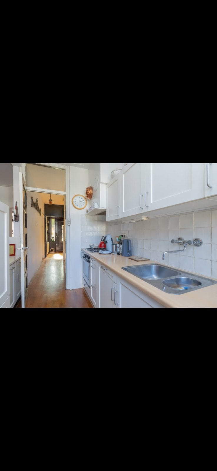 Complete witte keuken met apparatuur en houten blad, Gebruikt, Wit, Enkelwandige keuken, Ophalen of Verzenden