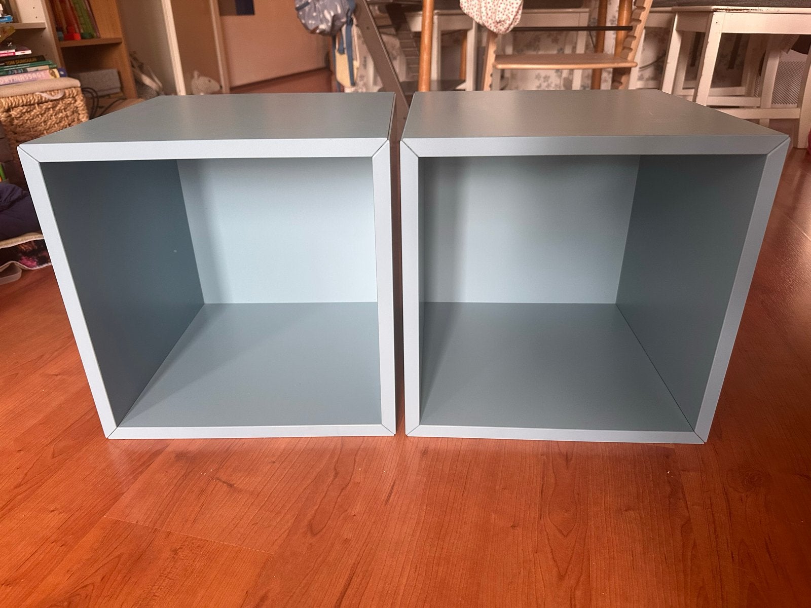 IKEA Eket kast donker grijsblauw met wandrail 35x35x35 cm, Ophalen, Zo goed als nieuw