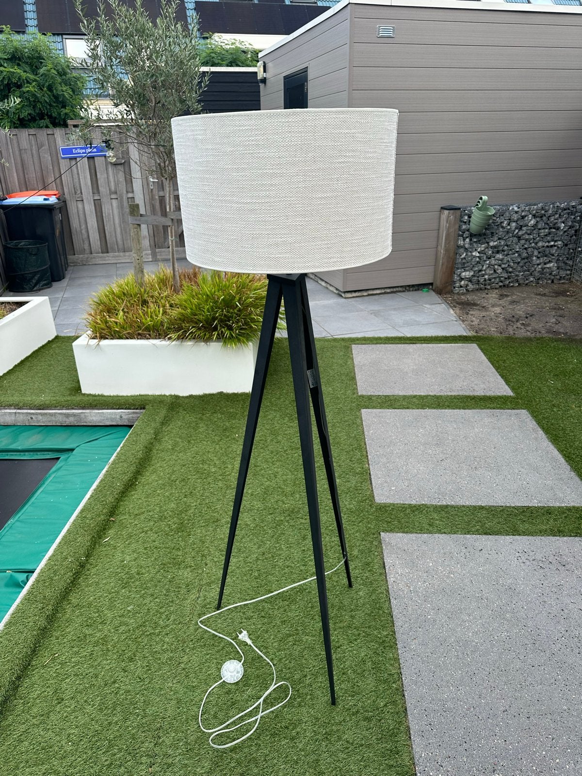 Montel Vloerlamp 160cm hoog met stoffen kap, Ophalen, Gebruikt, E27 (groot), Metaal