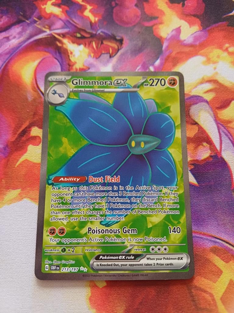 Pokemon glimmora ex full art 213/197 obsidian flames, Ophalen of Verzenden, Zo goed als nieuw