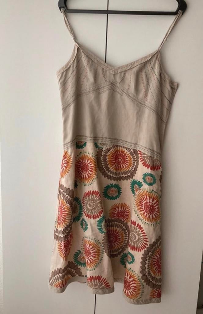 Trucco zomerjurk maat 42 met gekleurde details, Beige, Maat 42/44 (L), Ophalen of Verzenden, Zo goed als nieuw