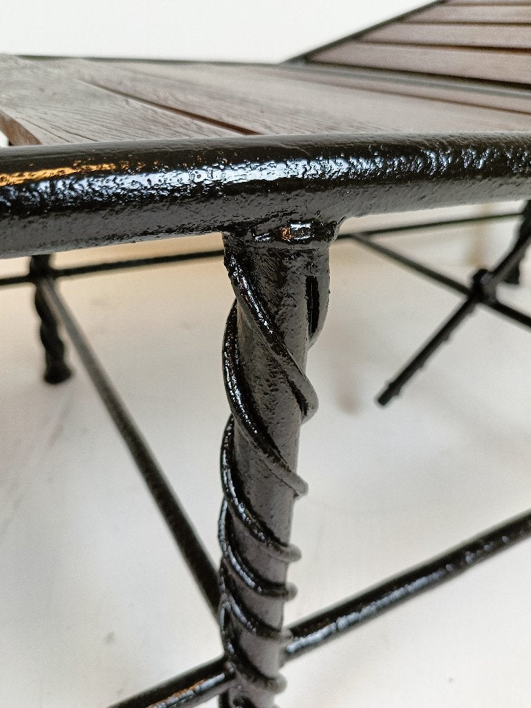 Prachtig Antieke Smeedijzeren Tuin LigBed (italiaans), Ophalen of Verzenden