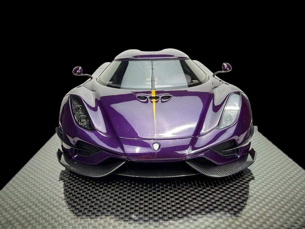 Koenigsegg Regera KAQ Paars Carbon 1:18 FrontiArt Pre-Order, Hobby en Vrije tijd, Modelauto's | 1:18, Ophalen of Verzenden, Nieuw