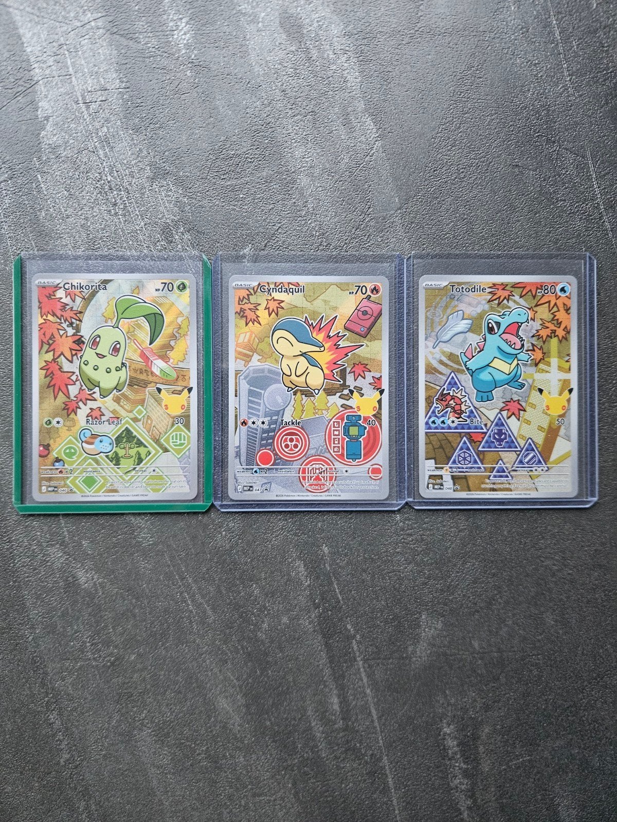 Pokémon First Partner Illustration - Gen 2 - MEP 046 047 48, Ophalen of Verzenden, Zo goed als nieuw, Meerdere kaarten