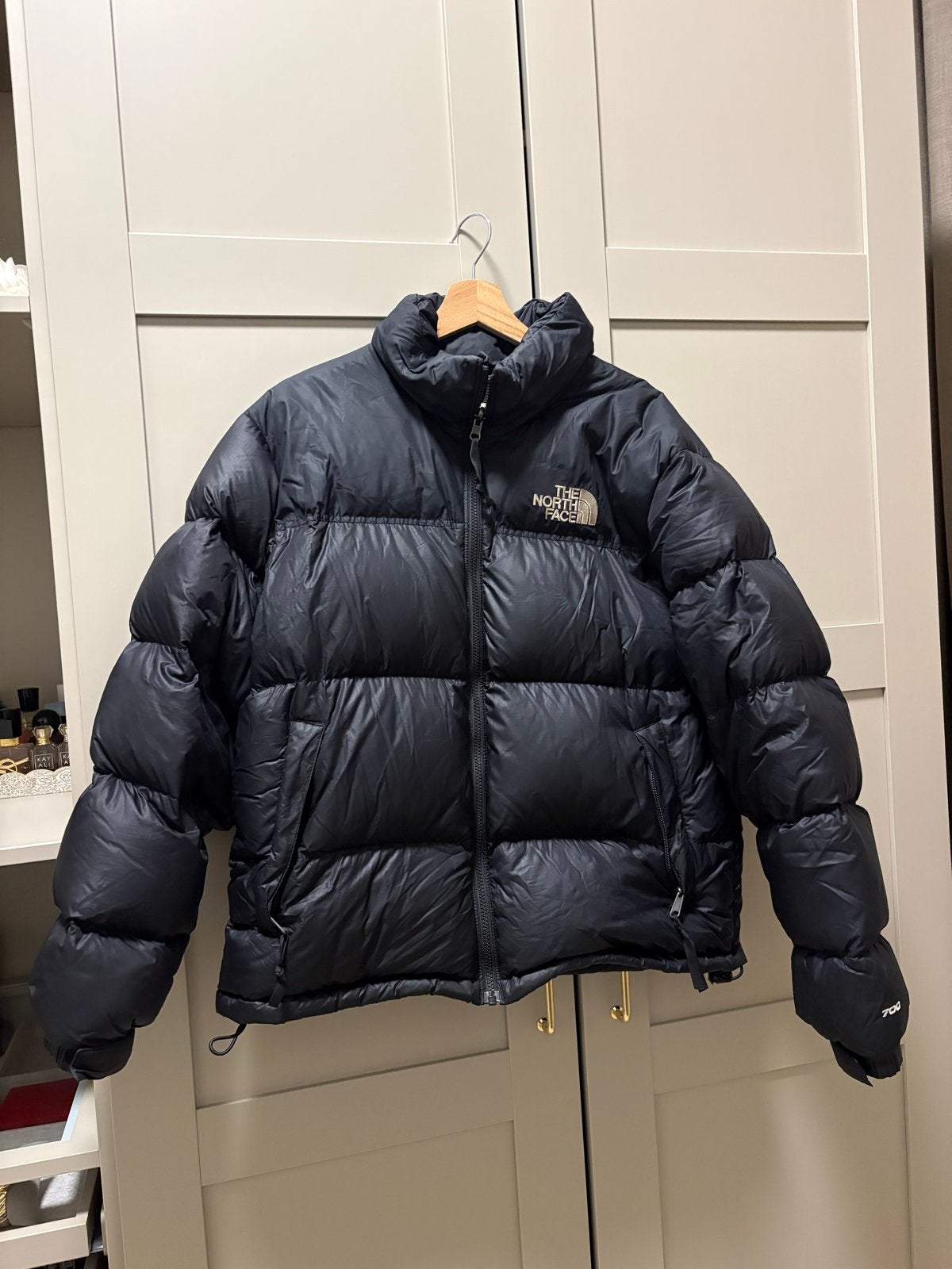 The North Face Nuptse 700 Donsjas Zwart Maat M, Ophalen of Verzenden, Zo goed als nieuw, Maat 48/50 (M), Zwart