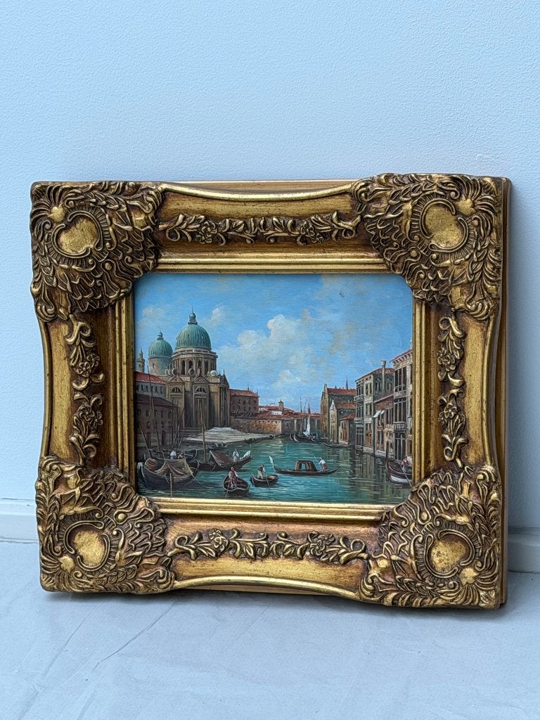 Olieverf op paneel "Venetië, Italië", Antiek en Kunst, Ophalen of Verzenden