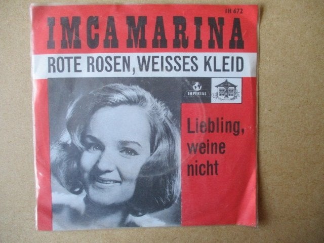 s3522 imca marina - rote rosen weisses kleid, Ophalen, Gebruikt, 7 inch