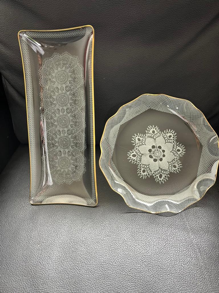 Antiek cake en bonbon schaal glas, Antiek en Kunst, Antiek | Goud en Zilver, Ophalen