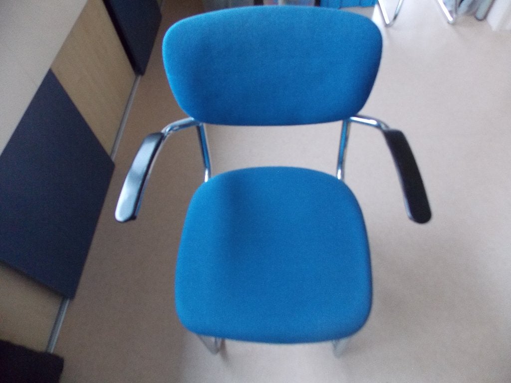 Burostoel blauw, Ophalen, Zo goed als nieuw, Blauw, Bureaustoel