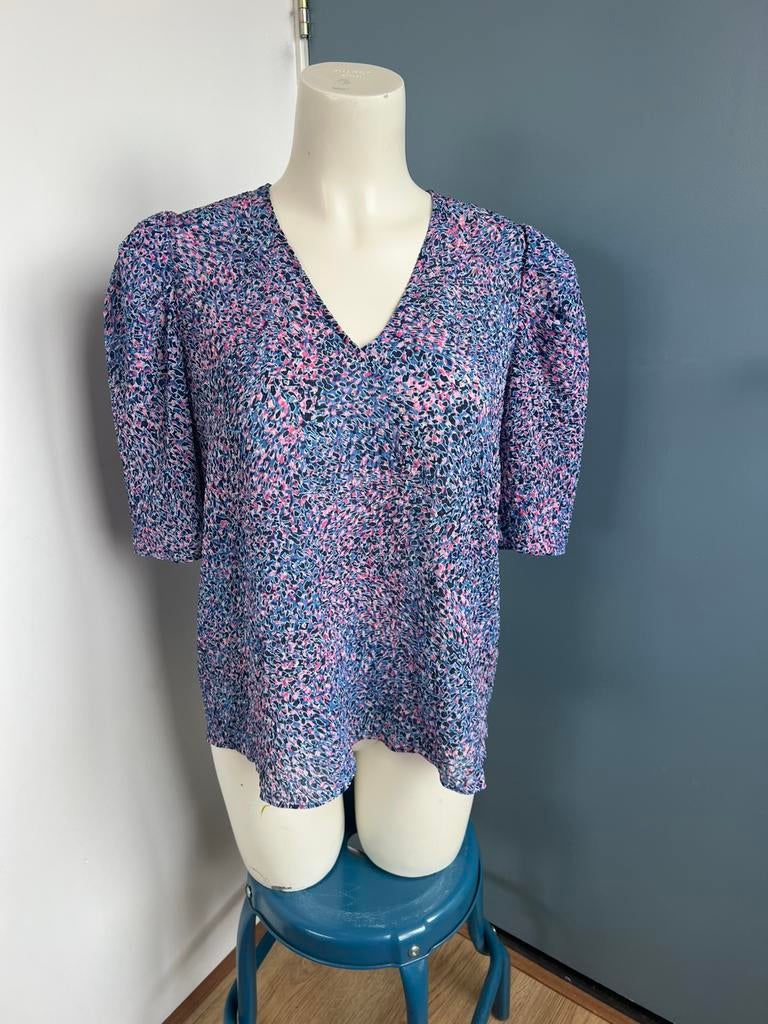 Dante 6 blauw paarse top 5 gaby, Kleding | Dames, Tops, Zo goed als nieuw, Maat 42/44 (L), Blauw, Korte mouw, Ophalen of Verzenden