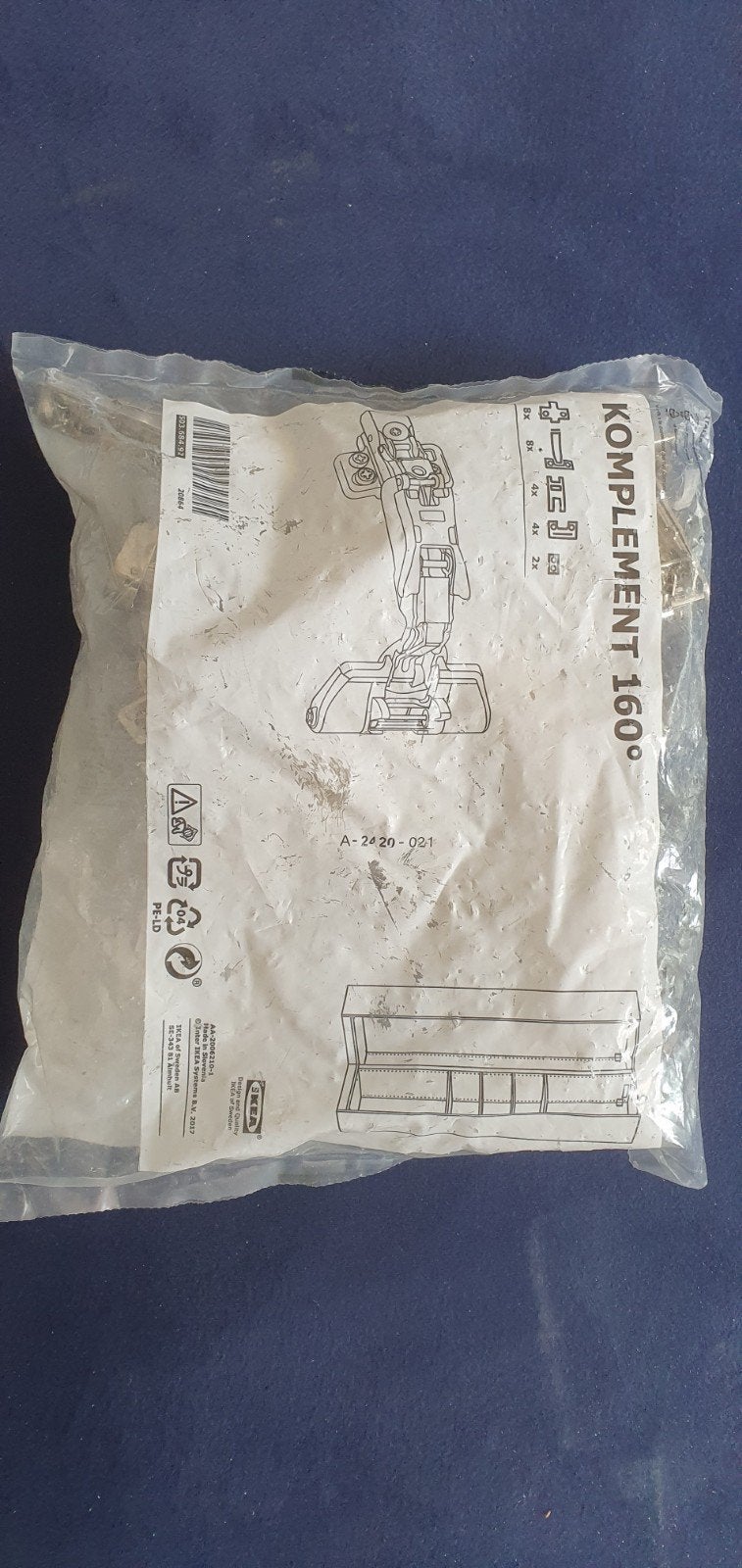 Set IKEA komplement 160 scharnieren, Doe-het-zelf en Verbouw, Hang- en Sluitwerk, Ophalen of Verzenden, Nieuw, IJzer, Scharnier