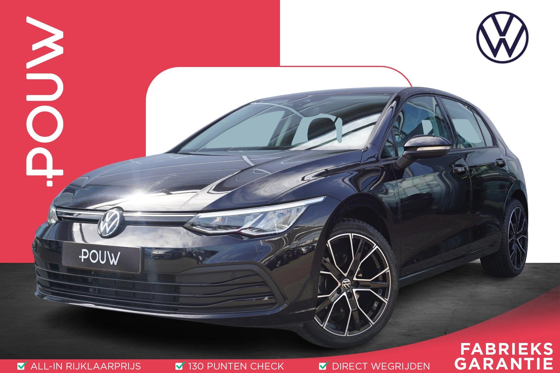 Volkswagen Golf 1.0 eTSI 110pk DSG Life | Apple Carplay & An, 12 maanden, Stof, Gebruikt, Zwart