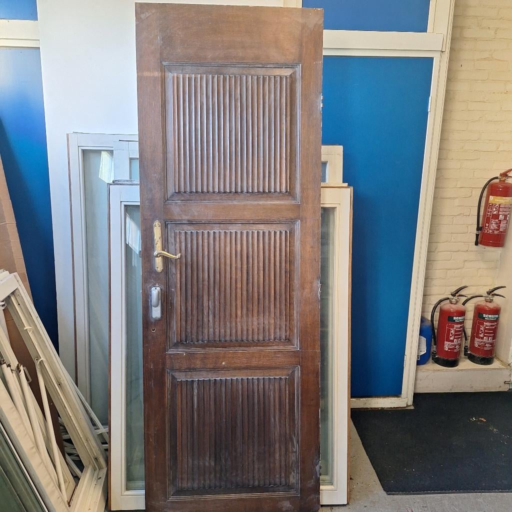 hardhouten deur, Doe-het-zelf en Verbouw, Ophalen, Gebruikt, Minder dan 80 cm, 215 cm of meer