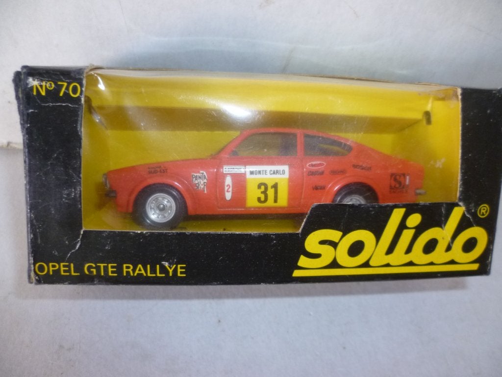 Solido No 70 Opel GTE Rallye in doos 1:43 modelauto., Ophalen of Verzenden, Nieuw, Auto, Solido