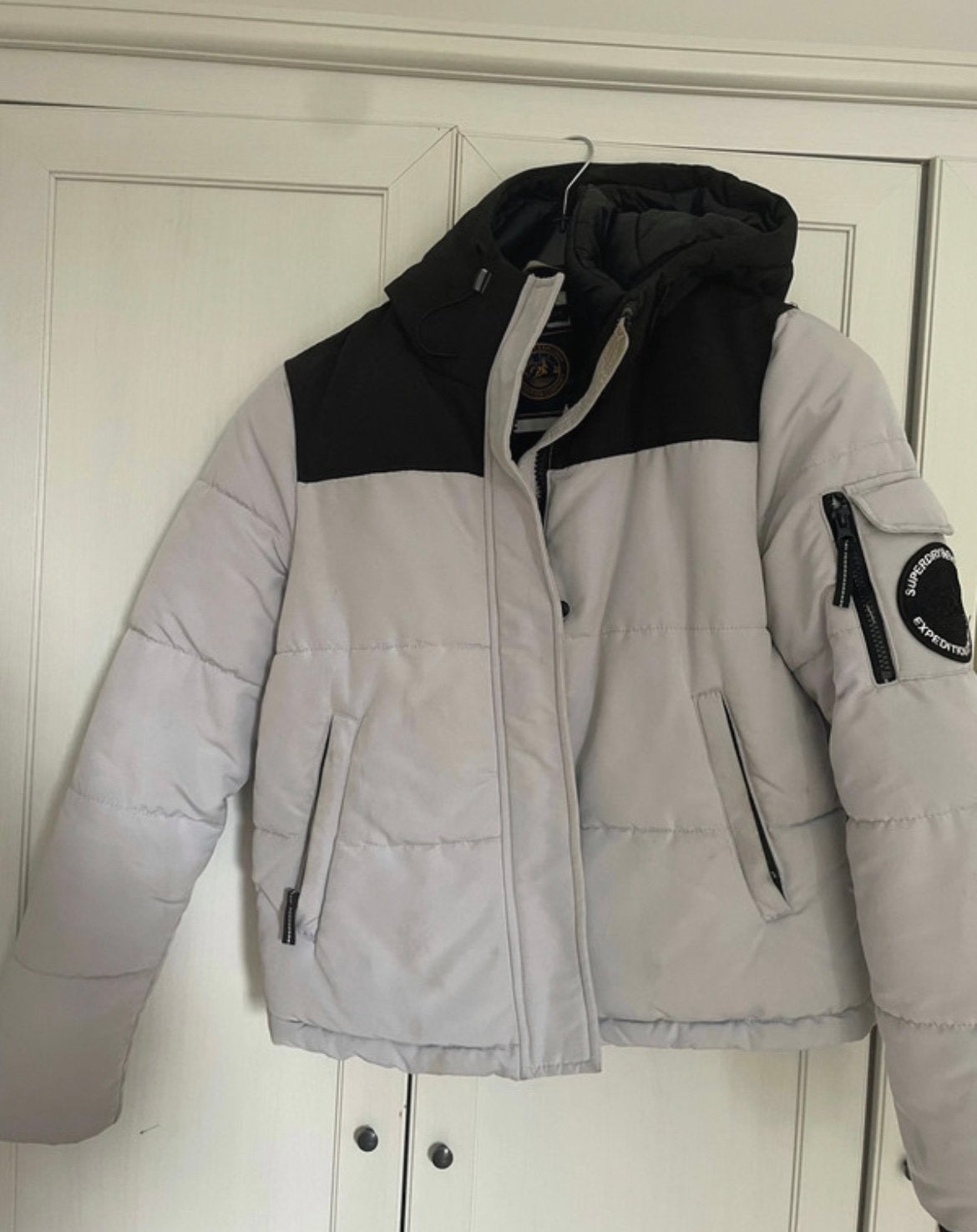 Winterjas Superdry, Ophalen of Verzenden, Zo goed als nieuw, Maat 36 (S), Grijs