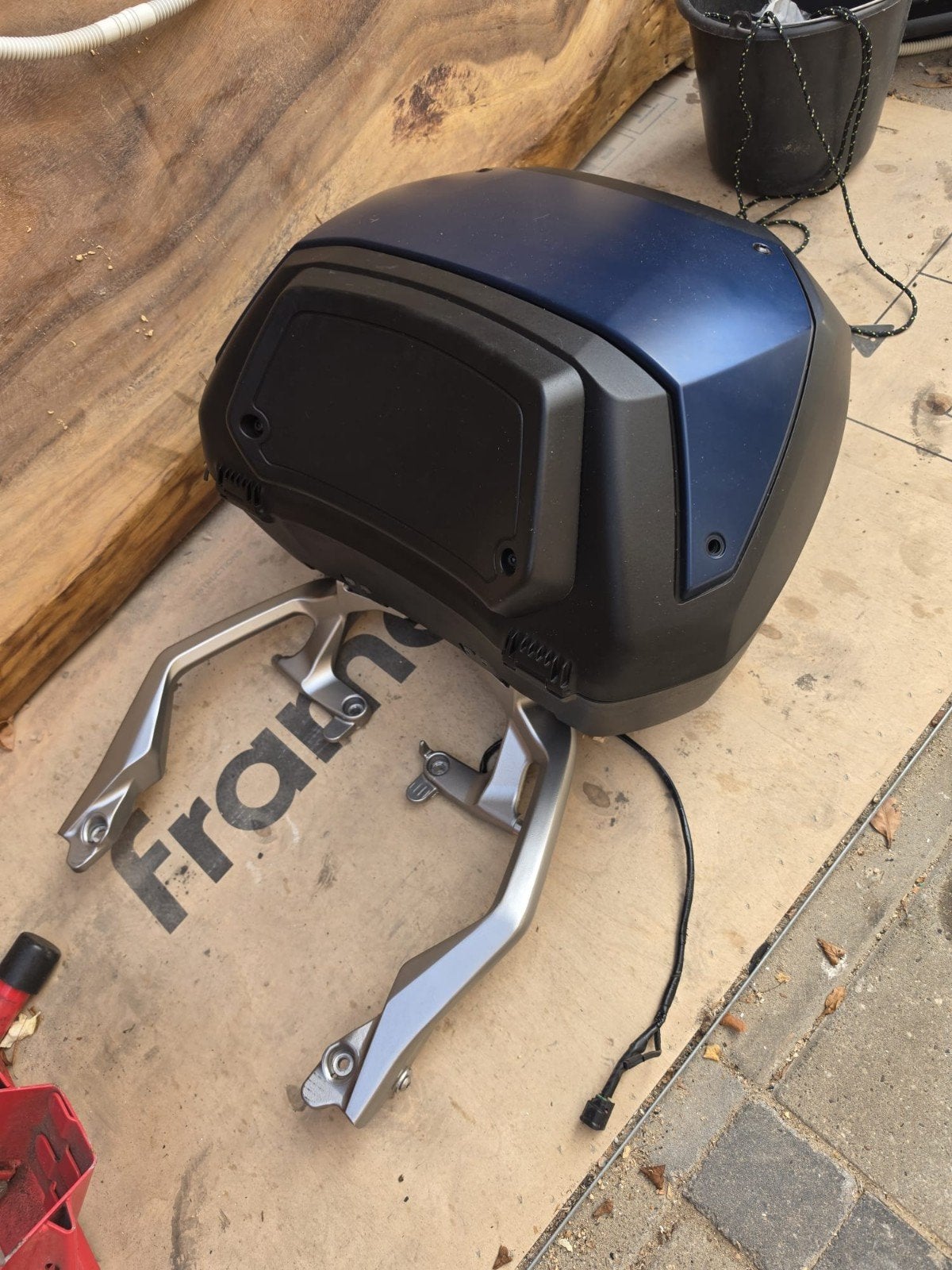 Honda Topkoffer met bagagerek - Blauw. voor honda forza 750, Motoren, Ophalen of Verzenden, Gebruikt