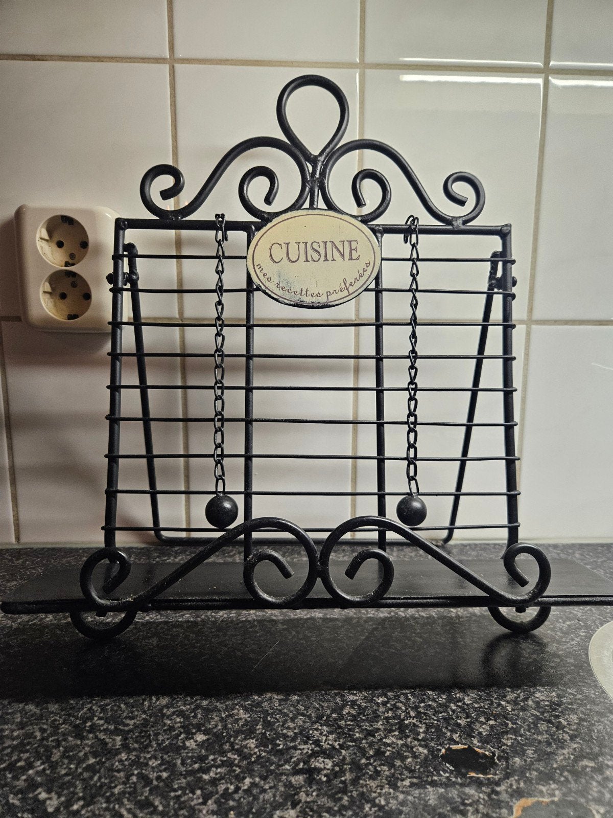 Kookboekstandaard 'Cuisine' - Zwart metaal, Overige typen, Ophalen of Verzenden, Zo goed als nieuw, Zwart