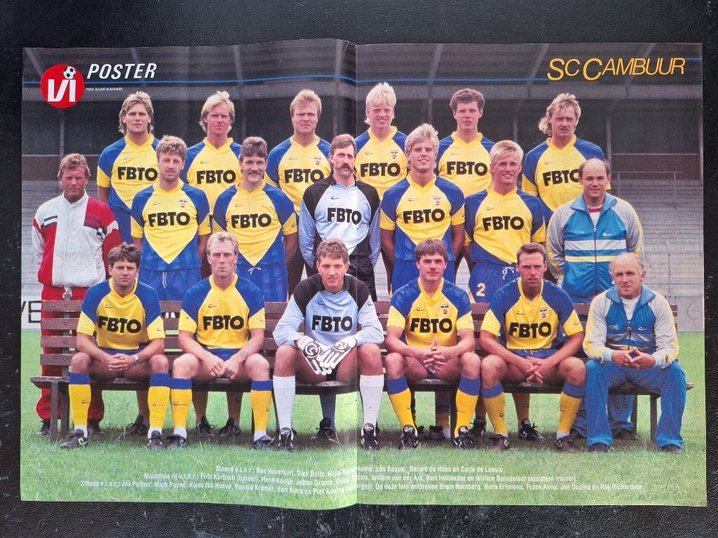 Verzameling oude elftalposters SC Cambuur (8x), Ophalen of Verzenden, Zo goed als nieuw, Overige binnenlandse clubs, Poster, Plaatje of Sticker
