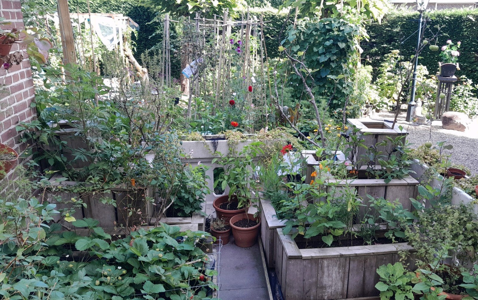 15 houten plantenbakken, bestaand uit 3 sets,!, Ophalen, Rechthoekig, Hout