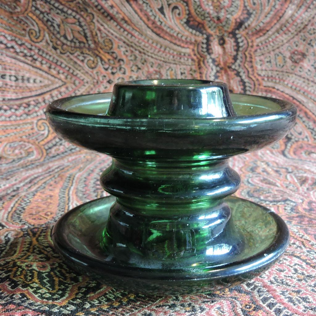 Vintage groot groen glas isolator Frans spoelisolator A22, Antiek en Kunst, Ophalen of Verzenden