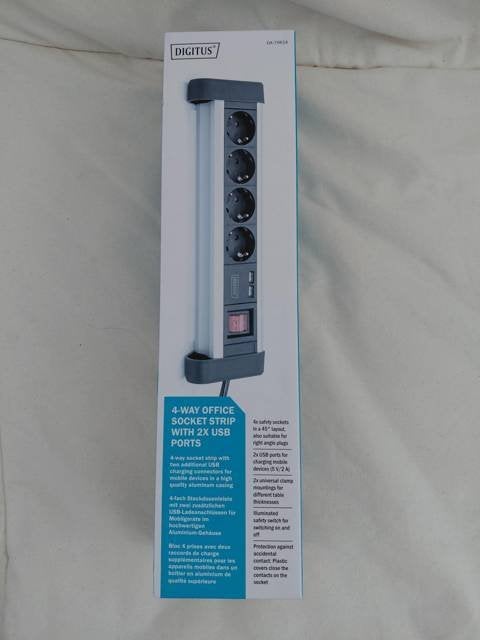 Digitus DA-70614 stekkerdoos aluminium 4x + 2x USB, Ophalen of Verzenden, Nieuw, Overige merken, Stekkerdoos