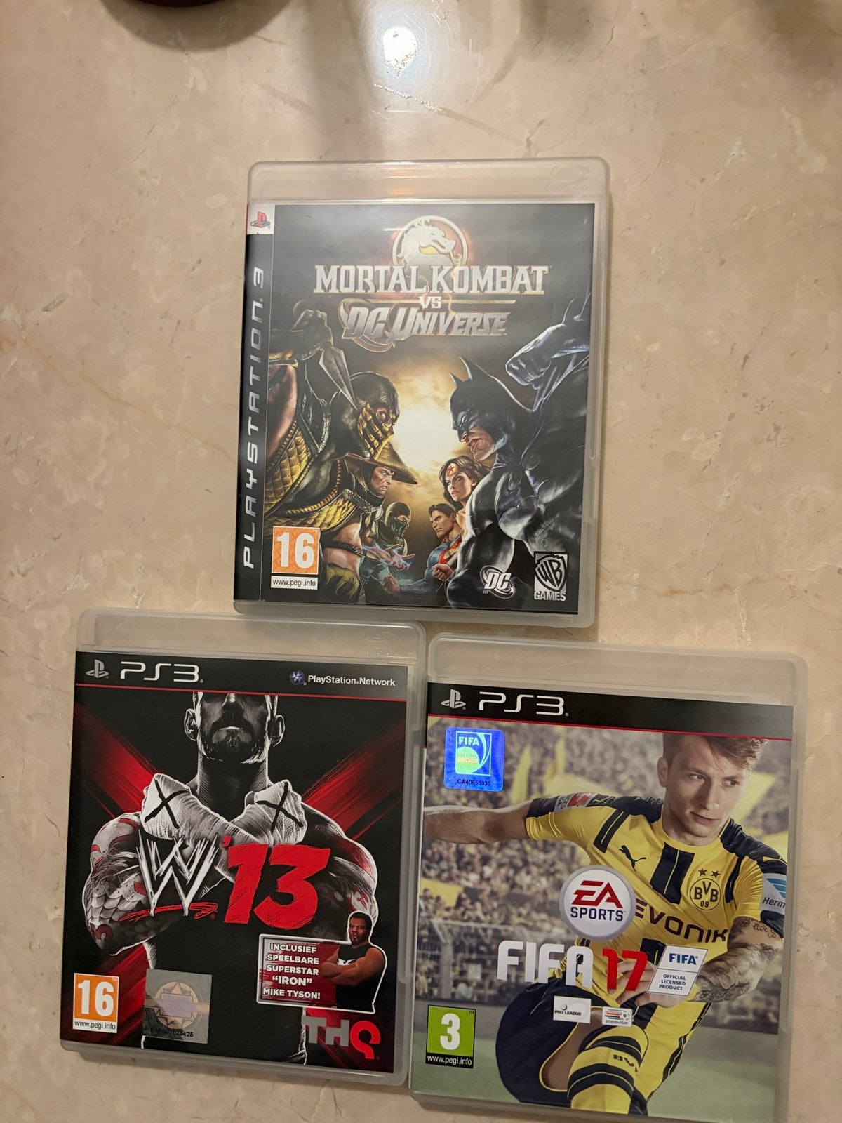 PS3 Games: Mortal Kombat, WWE '13, FIFA 17 - Krasvrij, Ophalen of Verzenden, Zo goed als nieuw, Vechten, Vanaf 16 jaar