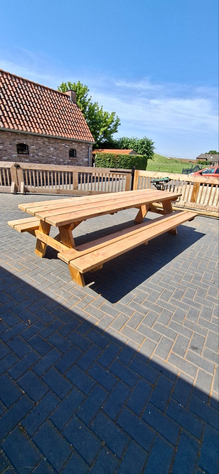 Picknicktafels | Poorten | Land hekken | schuttingen en meer, Ophalen of Verzenden, Nieuw, Rechthoekig, Hout