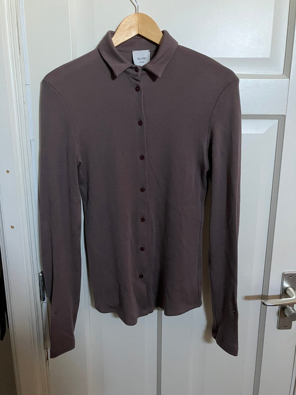 Alysi chocolat blouse wol 38, Kleding | Dames, Ophalen of Verzenden, Zo goed als nieuw, Maat 38/40 (M)
