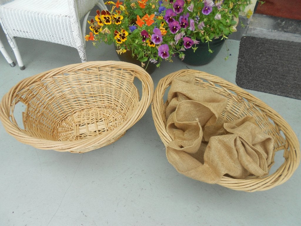 3x wicker ovalen rieten / rotan mand wasmand, Mand, Ophalen of Verzenden, Zo goed als nieuw, Riet