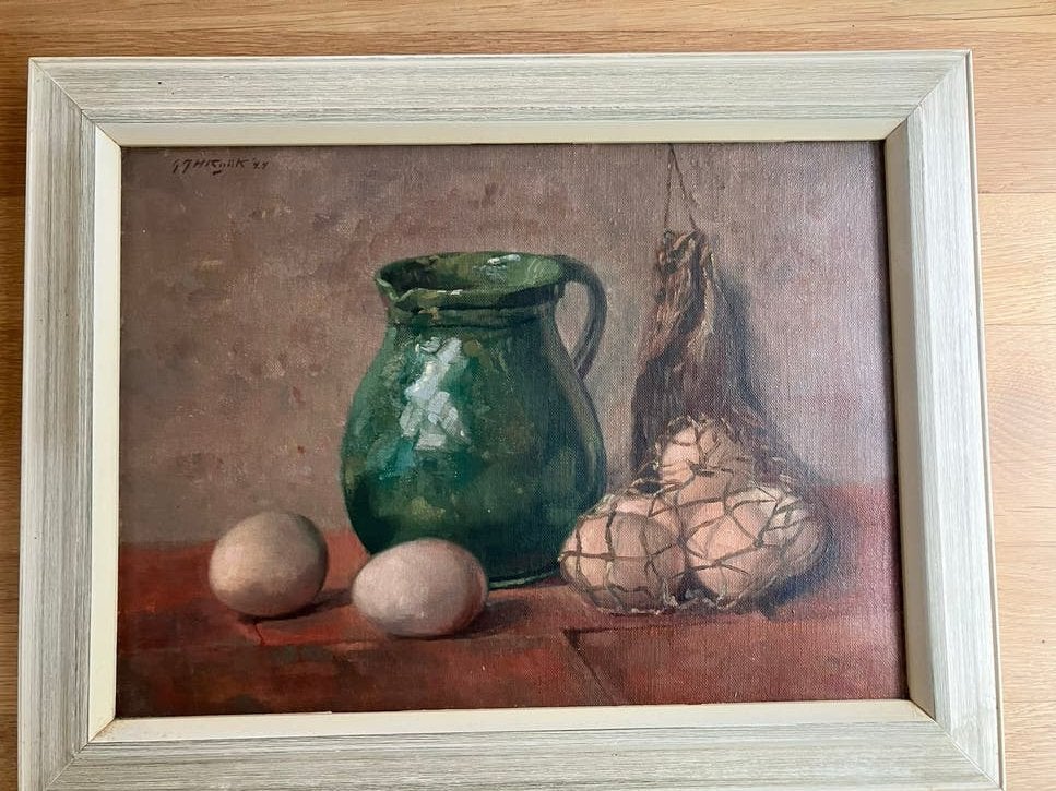 Origineel olieverfschilderij, Stilleven, Kuijk, Geldermalsen, Antiek en Kunst, Kunst | Schilderijen | Klassiek, Ophalen, Doek