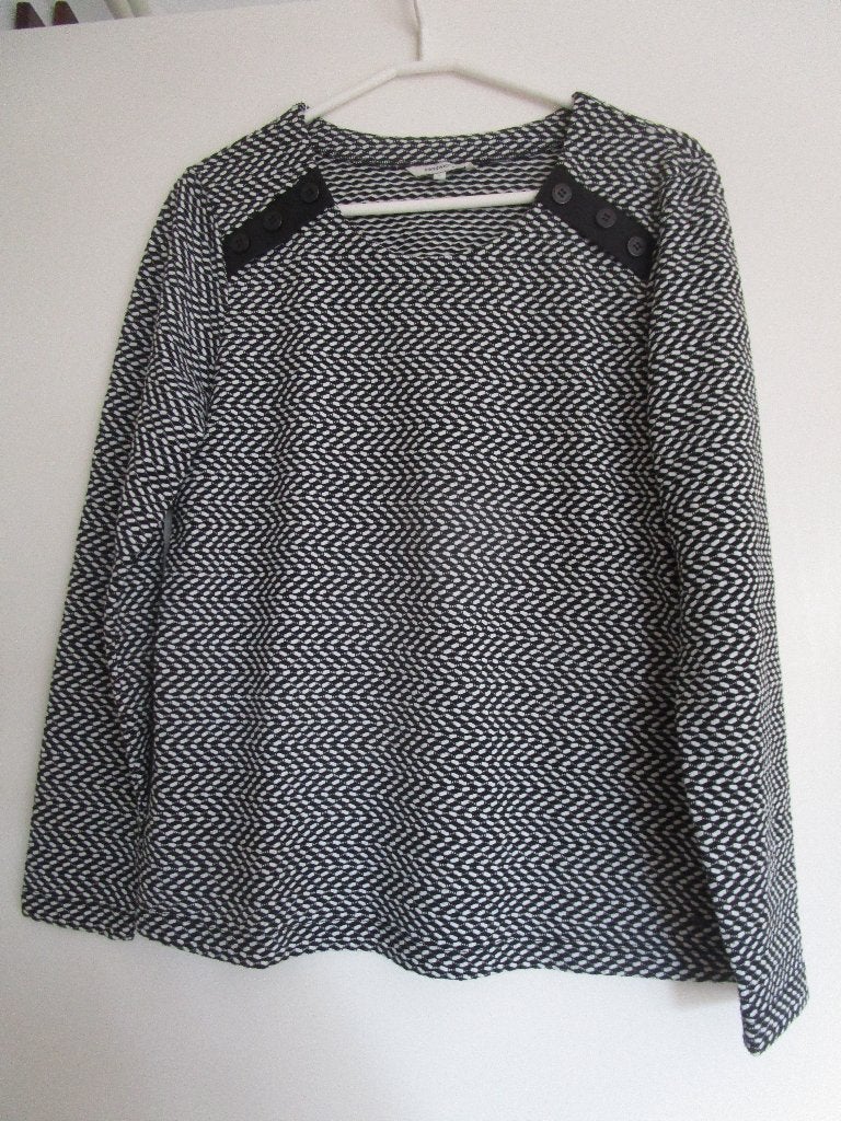 Sandwich shirt maat L zwart/wit, Zwart, Maat 42/44 (L), Ophalen of Verzenden, Zo goed als nieuw