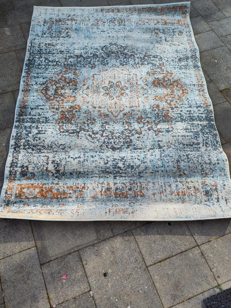 Mooi Ikea vloerkleed met Perzisch motief, 193x133 cm, Ophalen, 100 tot 150 cm, Blauw, Zo goed als nieuw