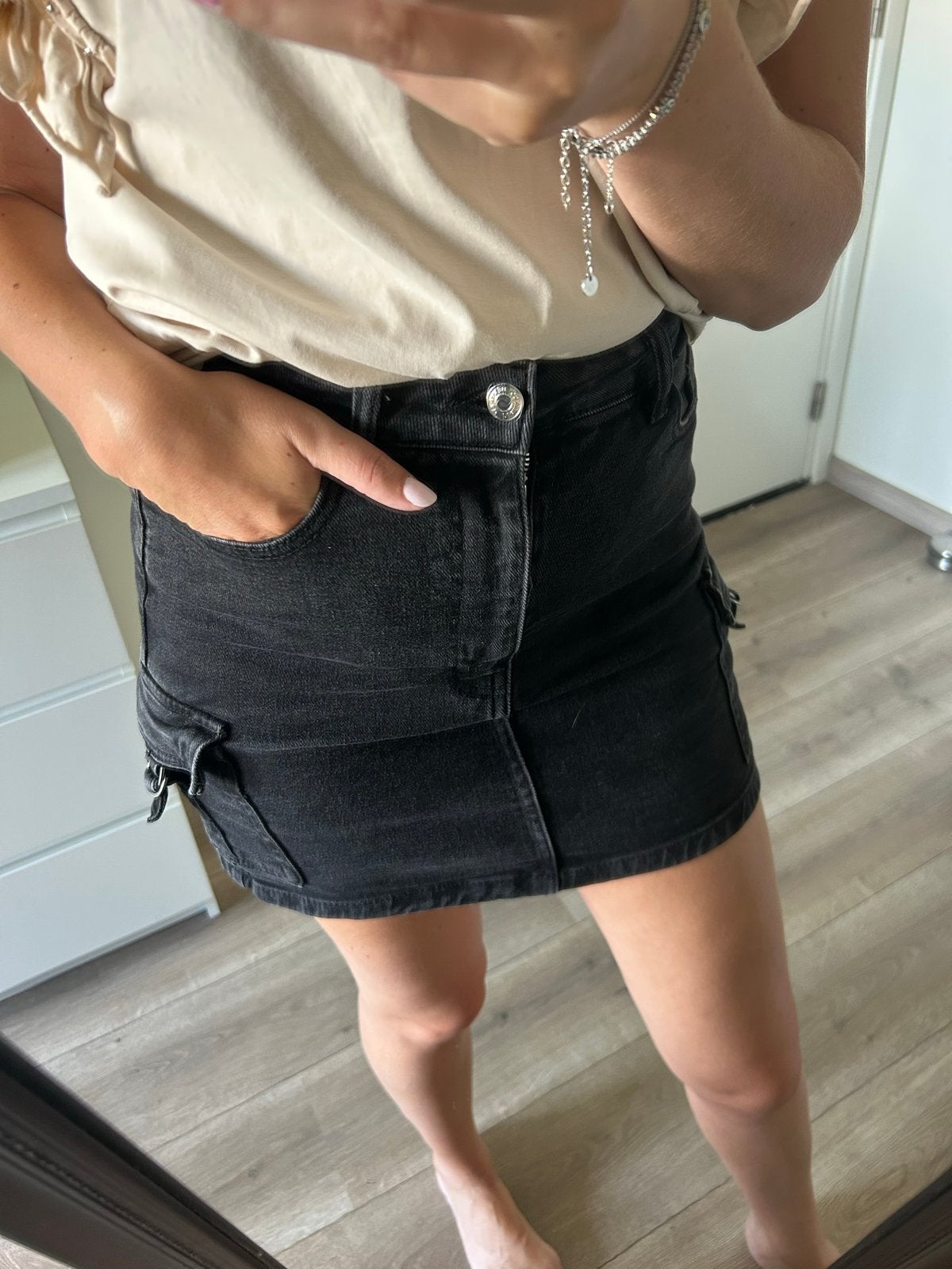 Zwarte denim mini-rok van Denim Co. - Maat 38, Maat 38/40 (M), Zwart, Ophalen of Verzenden, Zo goed als nieuw