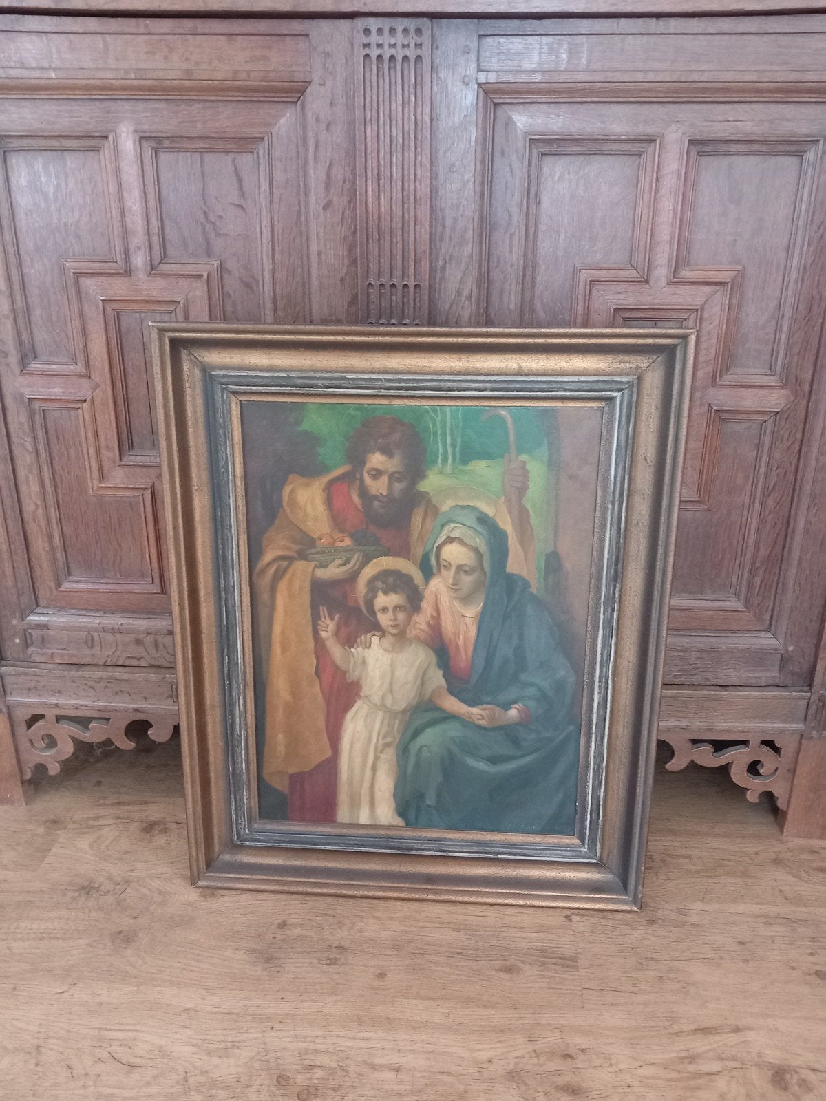 Klassiek schilderij: Heilige Familie, olieverf op doek, Ophalen