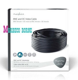Verlengkabel camera bewaking 50 meter voor camera systeem, 10 meter of meer, Nedis, Nieuw, Info@marbeco.nl