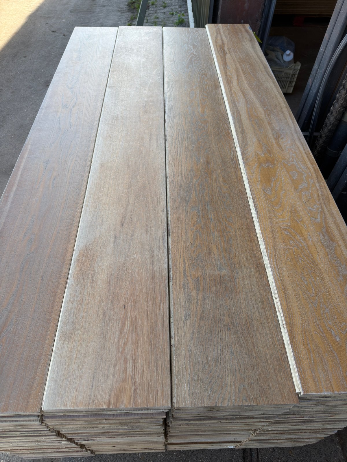 Eiken vloer 62 m2 multivloer 23,5 cm breed 1,9cm dik top 4mm, Ophalen, Gebruikt, Vloerdelen of -planken, 10 m² of meer