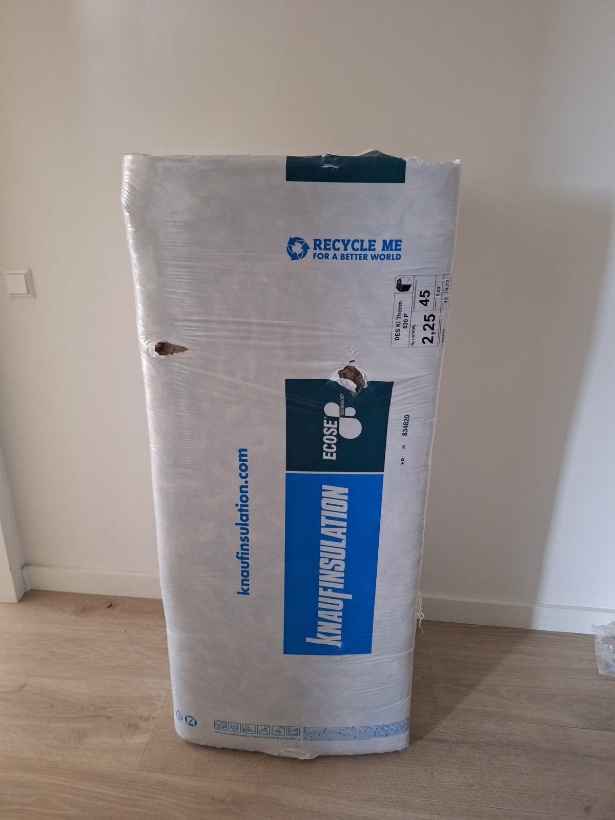 Knauf Glaswol Isolatie 45mm - 9,72m², Doe-het-zelf en Verbouw, Isolatie en Afdichting, Ophalen, 4 tot 8 cm, Dakisolatie, Nieuw