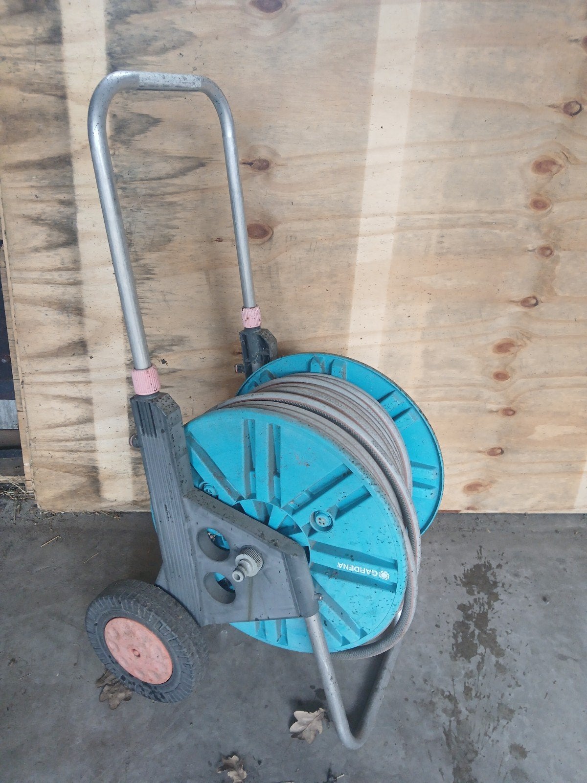 Gardena slanghaspel met 45-50m originele Gardena slang 12mm, Ophalen