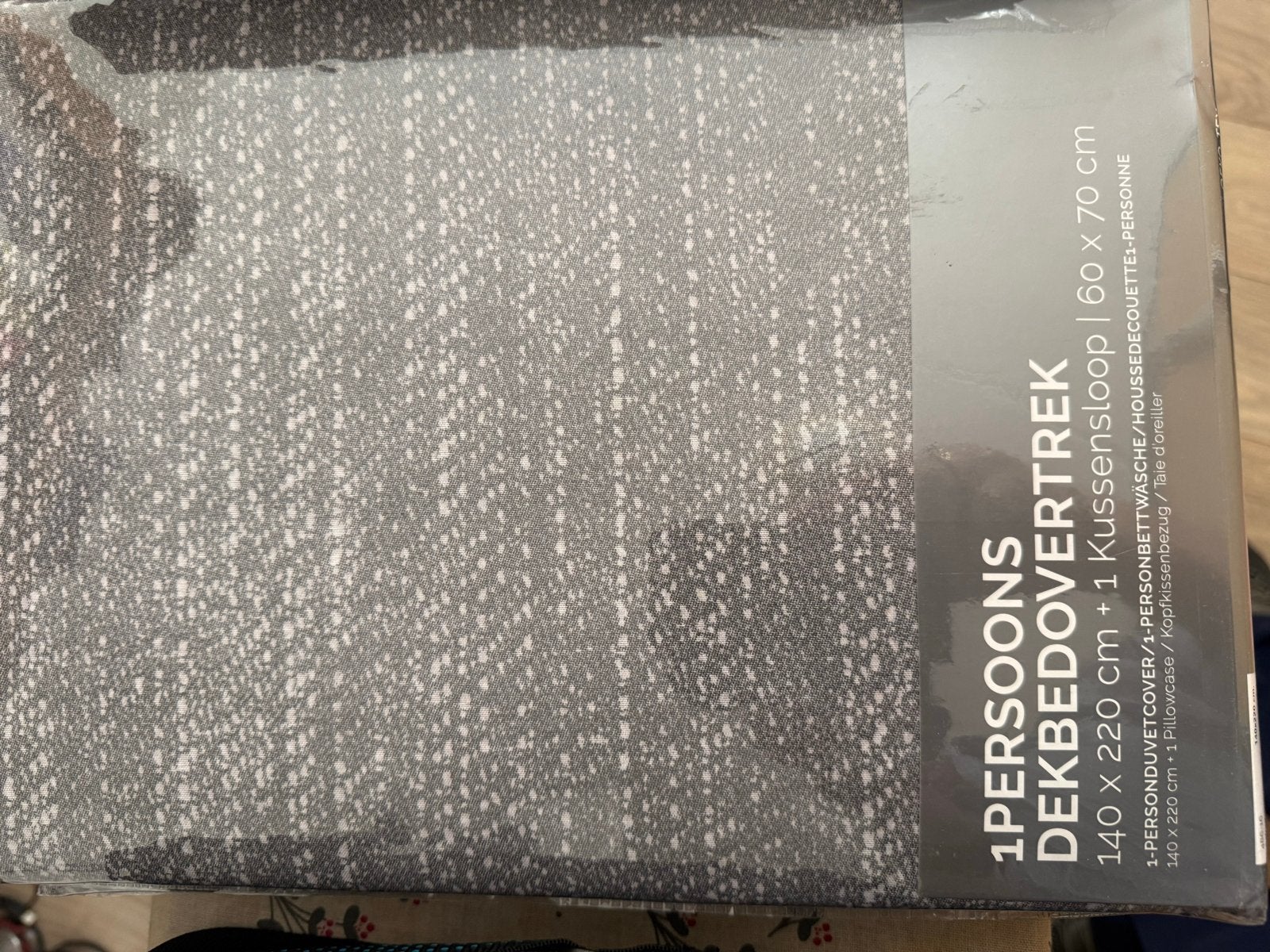 2 x 1-persoons dekbedovertrek met kussensloop - Grijs, Eenpersoons, Dekbedovertrek, Nieuw, Ophalen of Verzenden