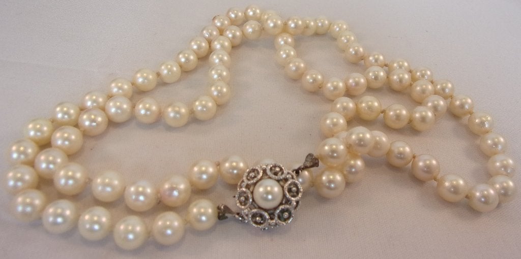 Parelketting- 50 gram- 72 cm- 14 karaat wit goud, Verzenden, Goud, Ketting, Met edelsteen