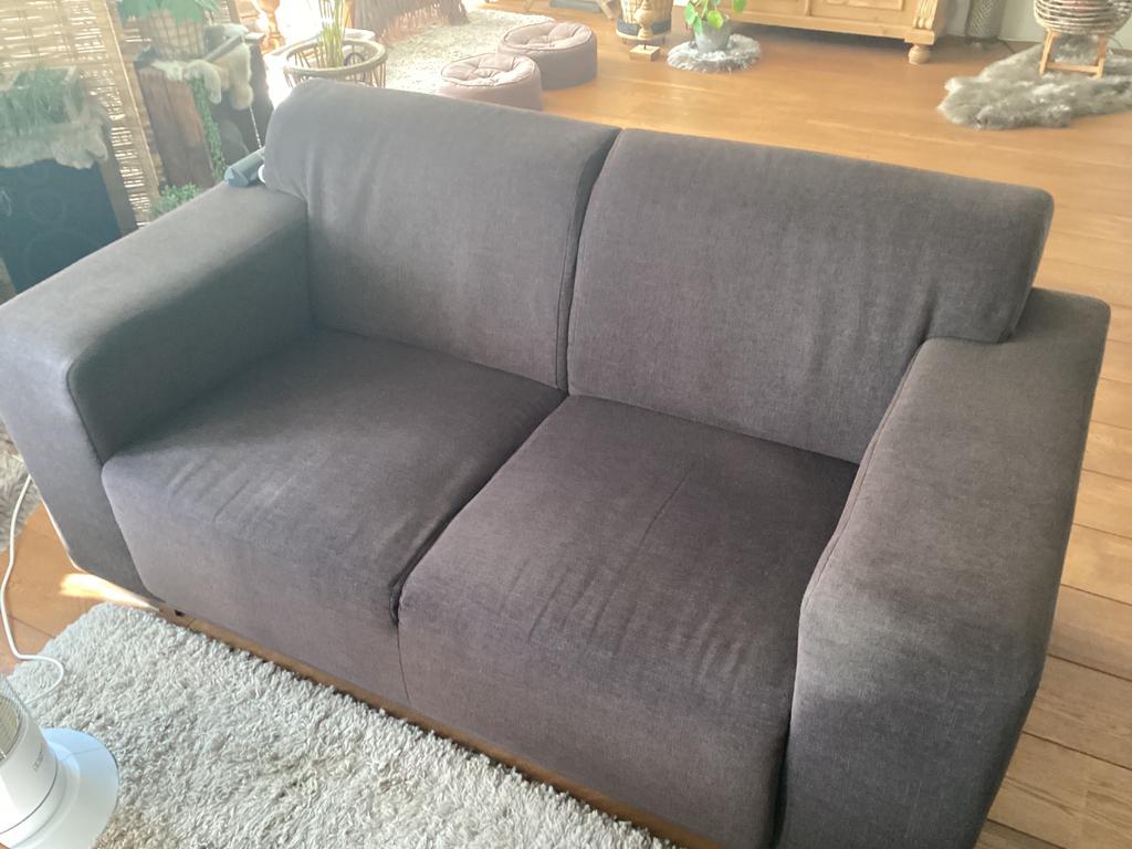 2 en 2,5 zits banken bruin, Huis en Inrichting, Banken | Bankstellen, Gebruikt, 75 tot 100 cm, Ophalen of Verzenden, Rechte bank