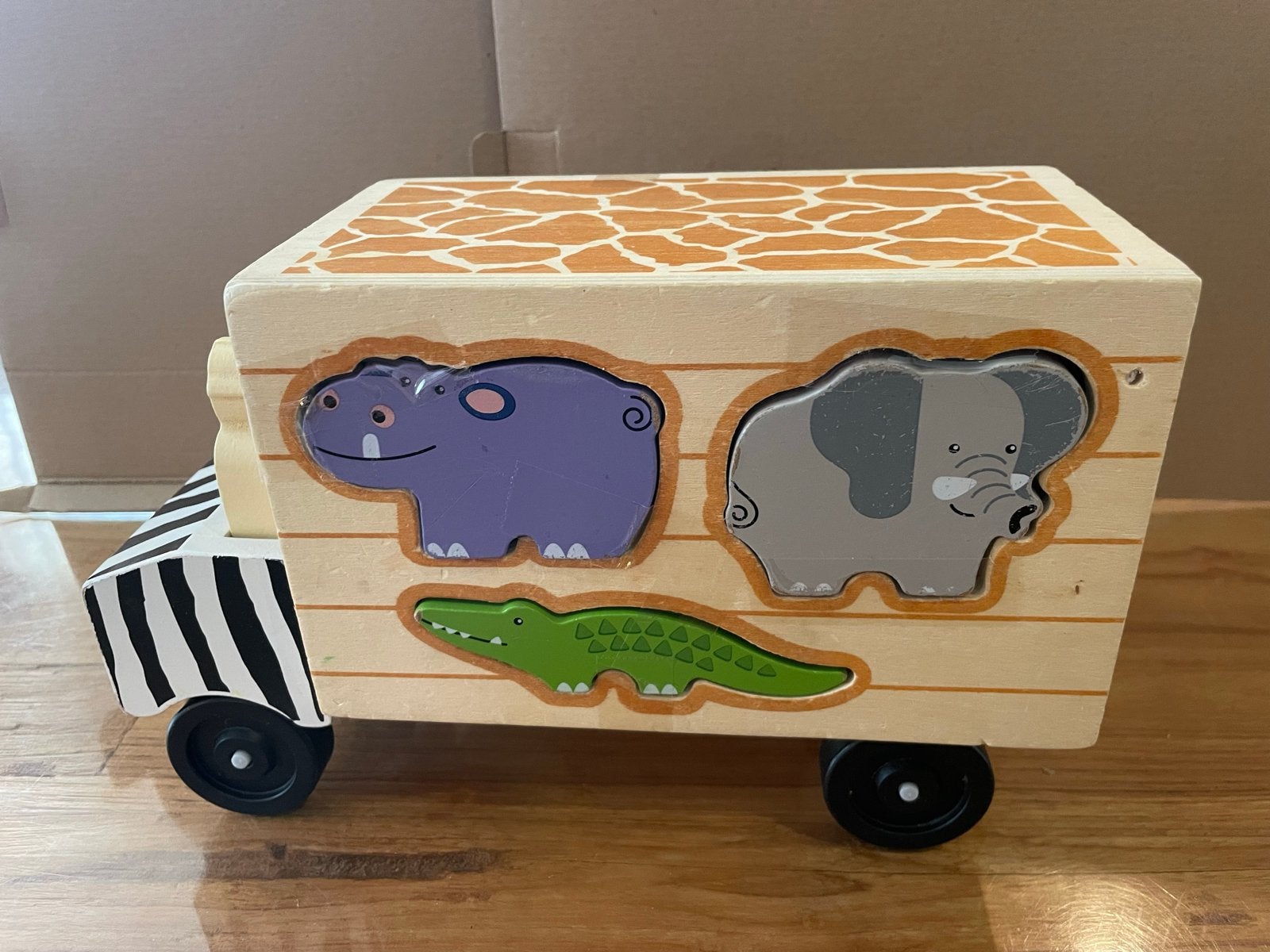 Melissa & Doug Safari Dieren Wagen - Compleet & Netjes, Ophalen of Verzenden, Zo goed als nieuw, Puzzelen