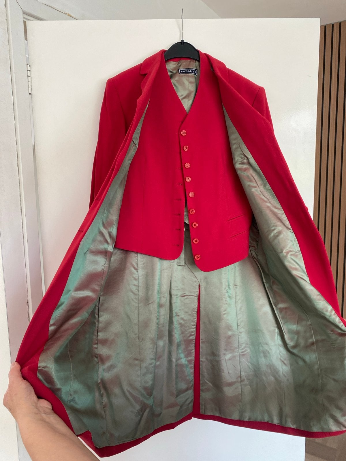 Lansby's Rode Jas met Gilet - Maat 40, Zo goed als nieuw, Jasje, Rood, Ophalen