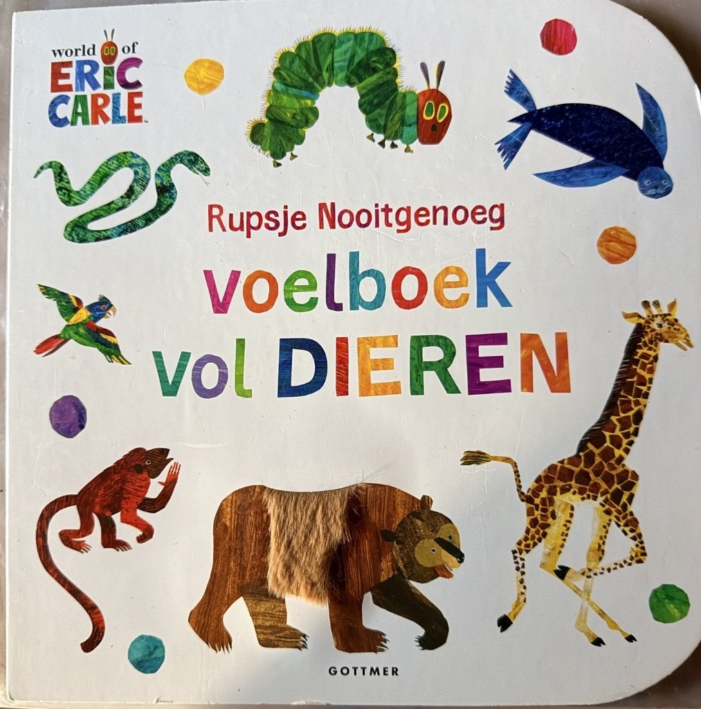 Rupsje Nooitgenoeg Voelboek vol dieren - Eric Carle, Ophalen of Verzenden, Zo goed als nieuw, Eric Carle, Uitklap-, Voel- of Ontdekboek